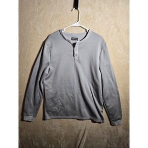United By Blue Gray Henley Sweatshirt Men's Large Long Sleeve Outdoor Casual.009